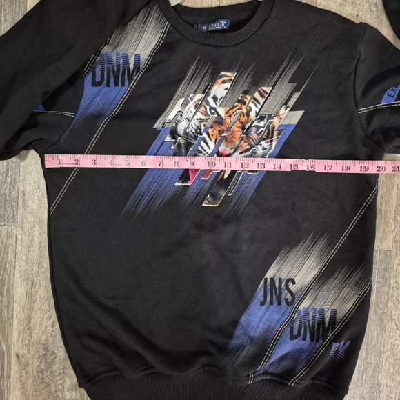 Men's Club JU Black & Blue Tiger Graphic Sweatshirt‎ M - Picture 7 of 7
